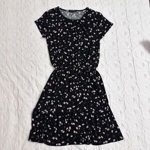 Banana Republic Factory Black floral print dress size S